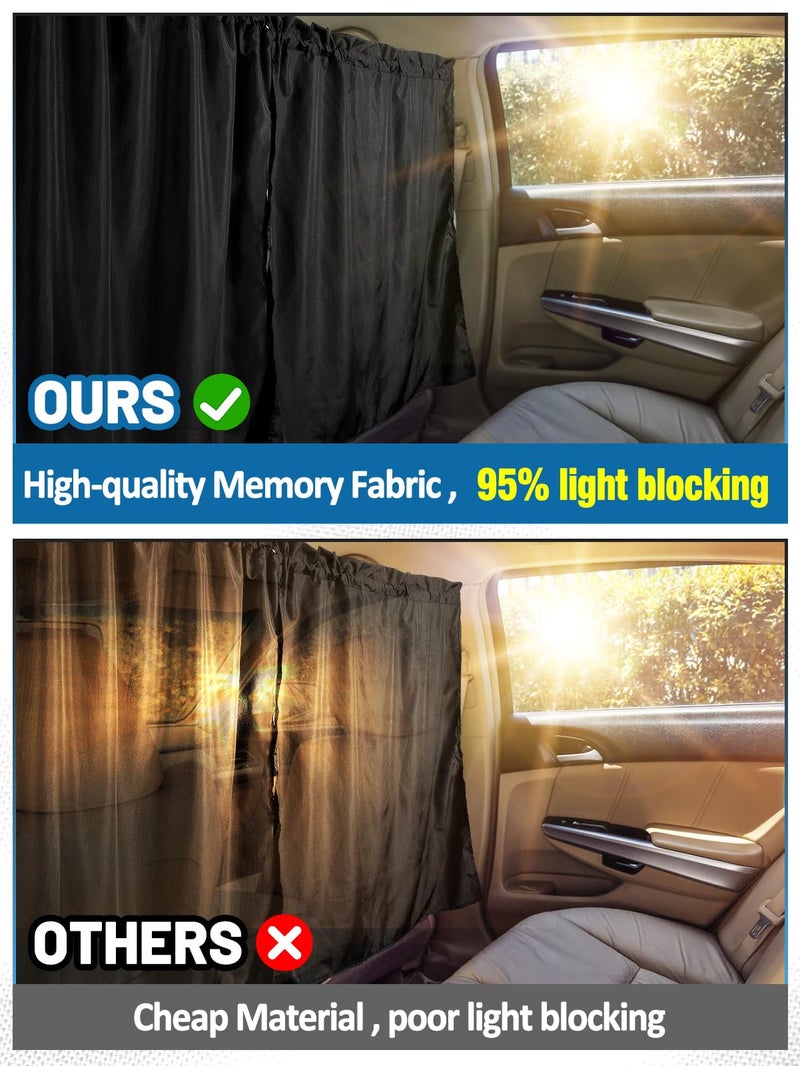 PAMASE Car Divider Curtain - Wide Car Privacy Blackout Shades with Storage Bag for Baby Nap  Removable Sedan SUV Van Sunshade Covers Screen for Car Camping Sleeping Accessories - Image 2